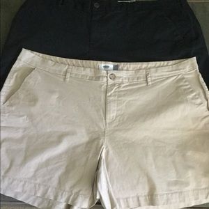 2 pair black/ chino shorts old navy 18